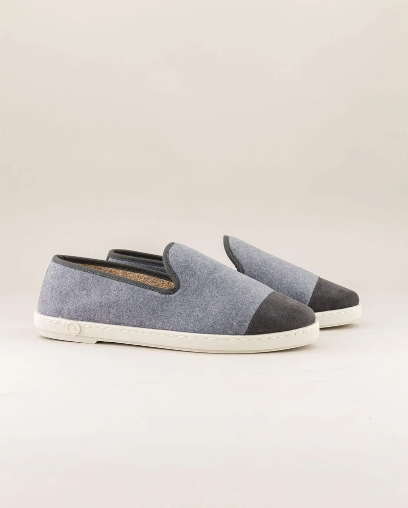 Chausson homme Bruson, feutre upcyclé ardoise