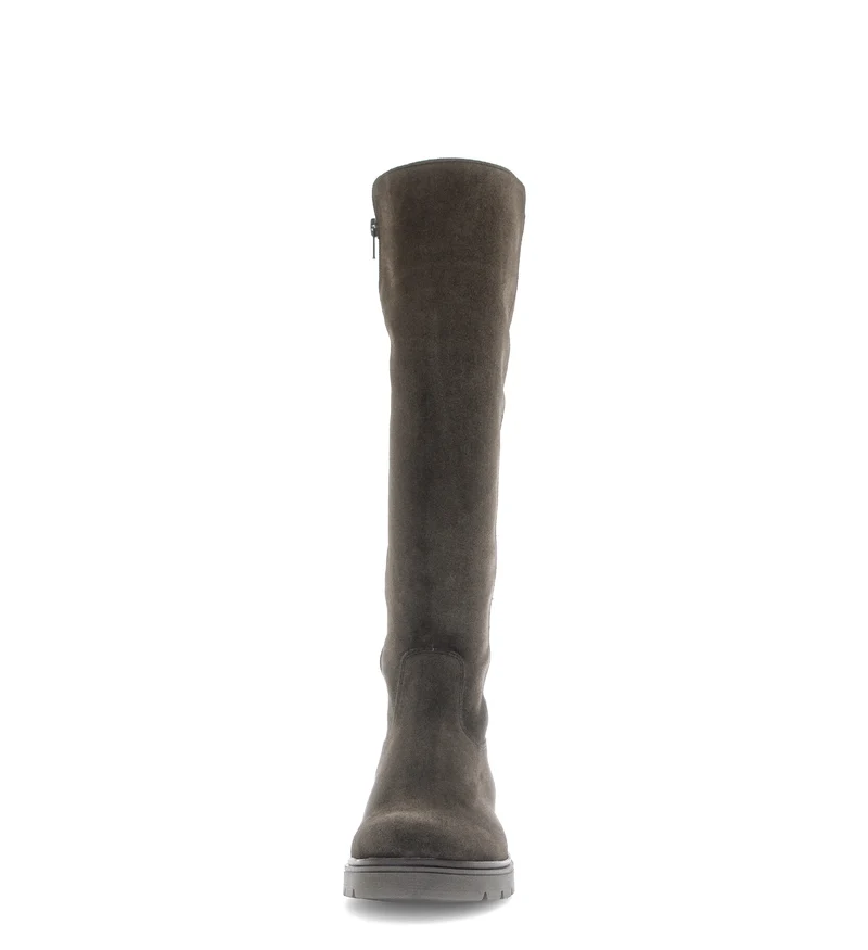 Bottes marron en cuirs combinés