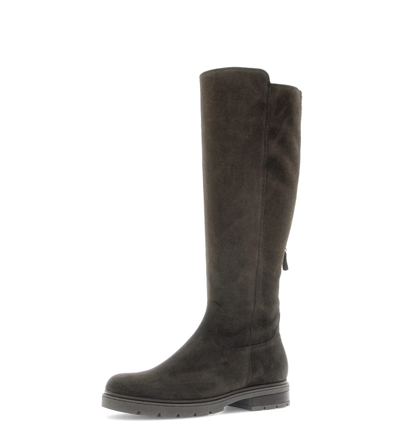 Bottes marron en cuirs combinés