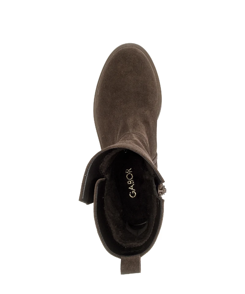 Bottines marron en cuirs combinés