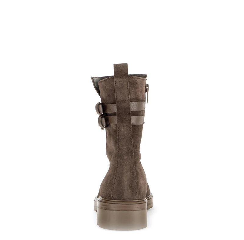 Bottines marron en cuirs combinés