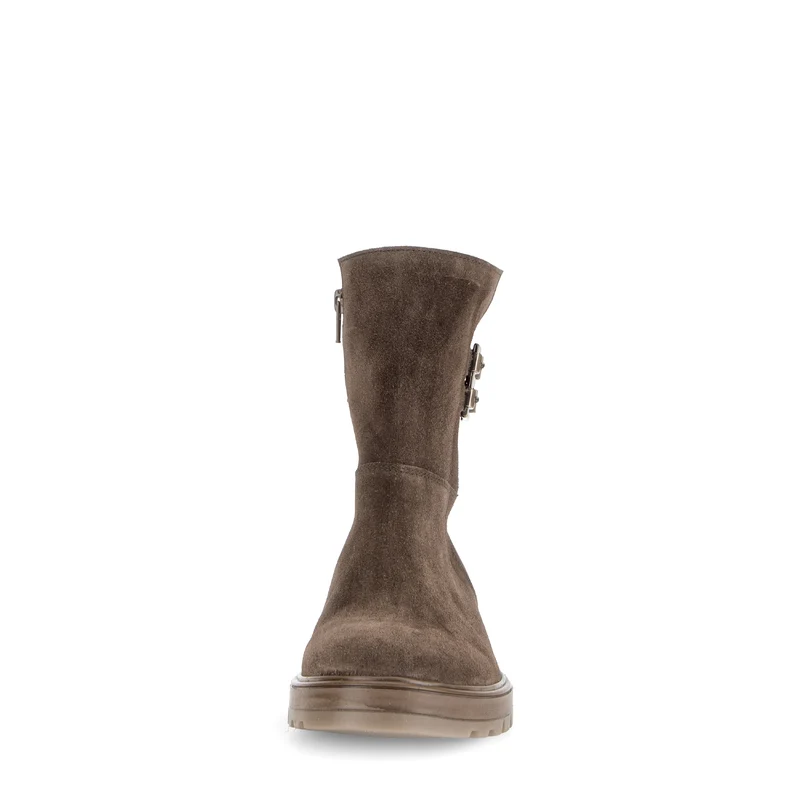 Bottines marron en cuirs combinés