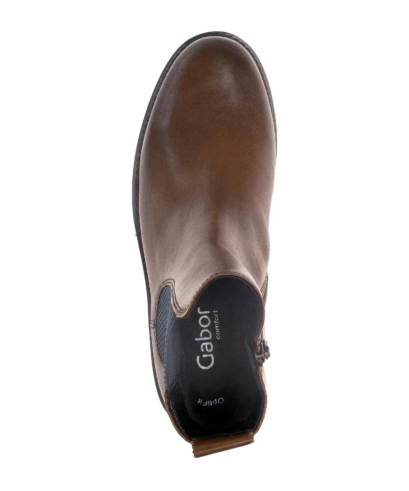 Bottines chelsea marron en cuir lisse
