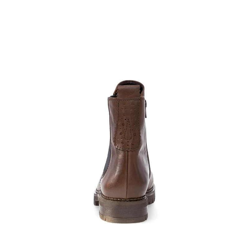 Bottines chelsea marron en cuir lisse