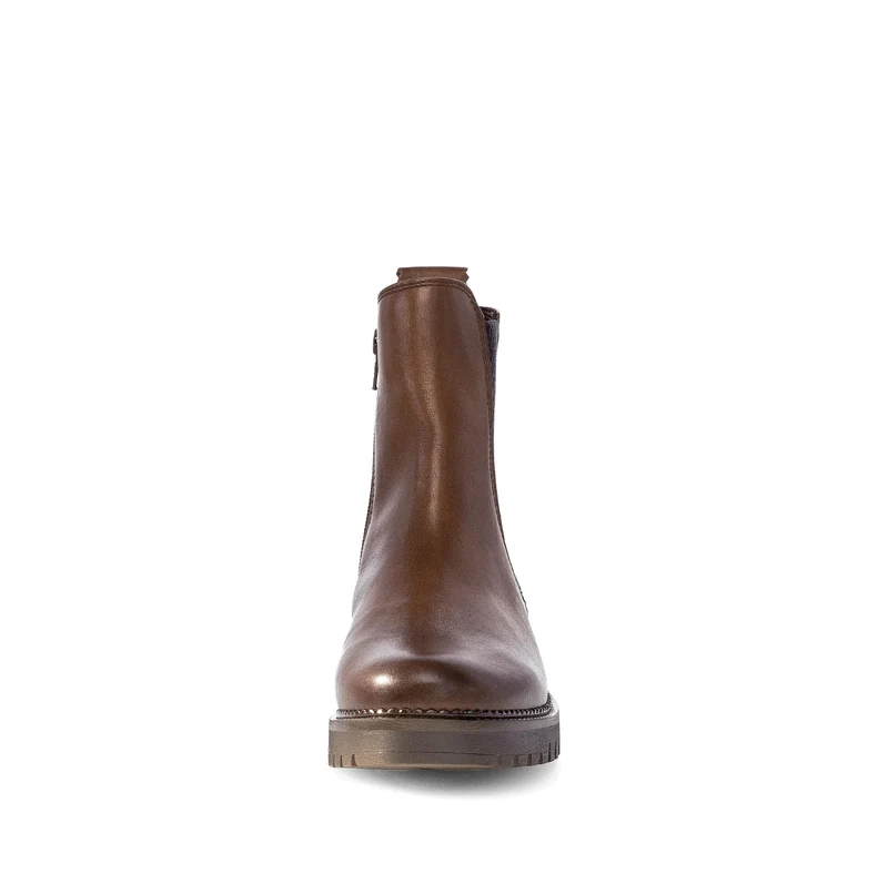 Bottines chelsea marron en cuir lisse