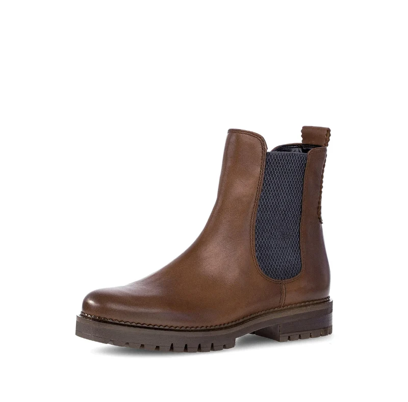 Bottines chelsea marron en cuir lisse