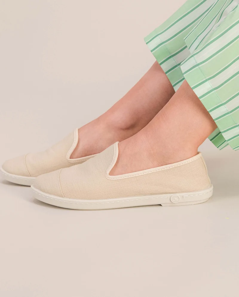 Espadrille femme Cenitz, lin beige ivoire