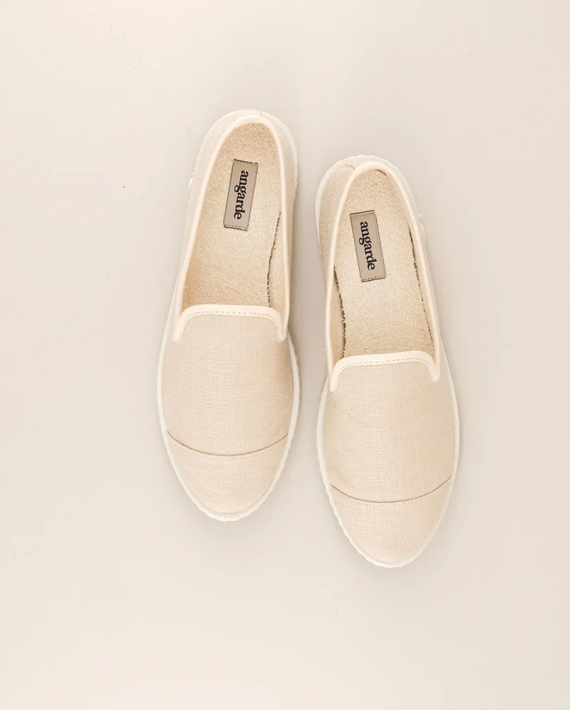 Espadrille femme Cenitz, lin beige ivoire
