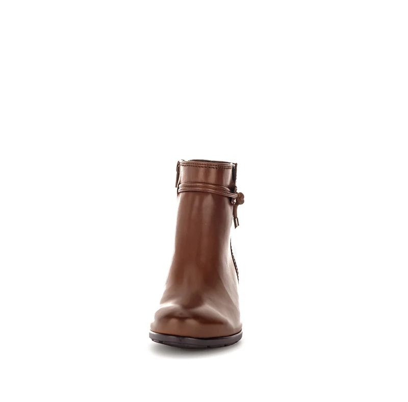 Bottines sattel en cuir lisse