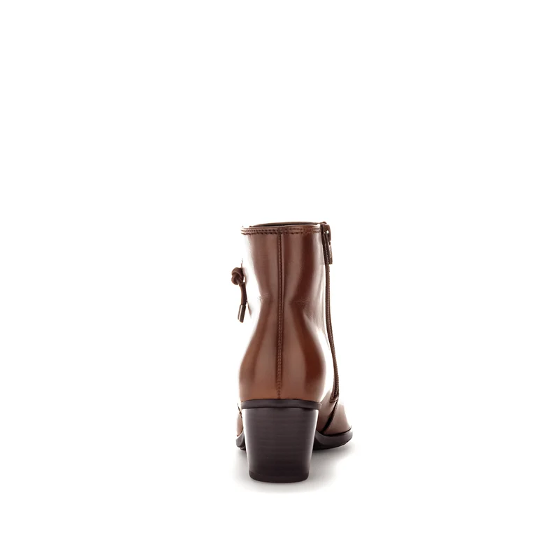 Bottines sattel en cuir lisse