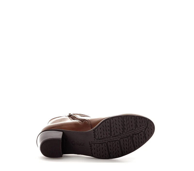 Bottines sattel en cuir lisse
