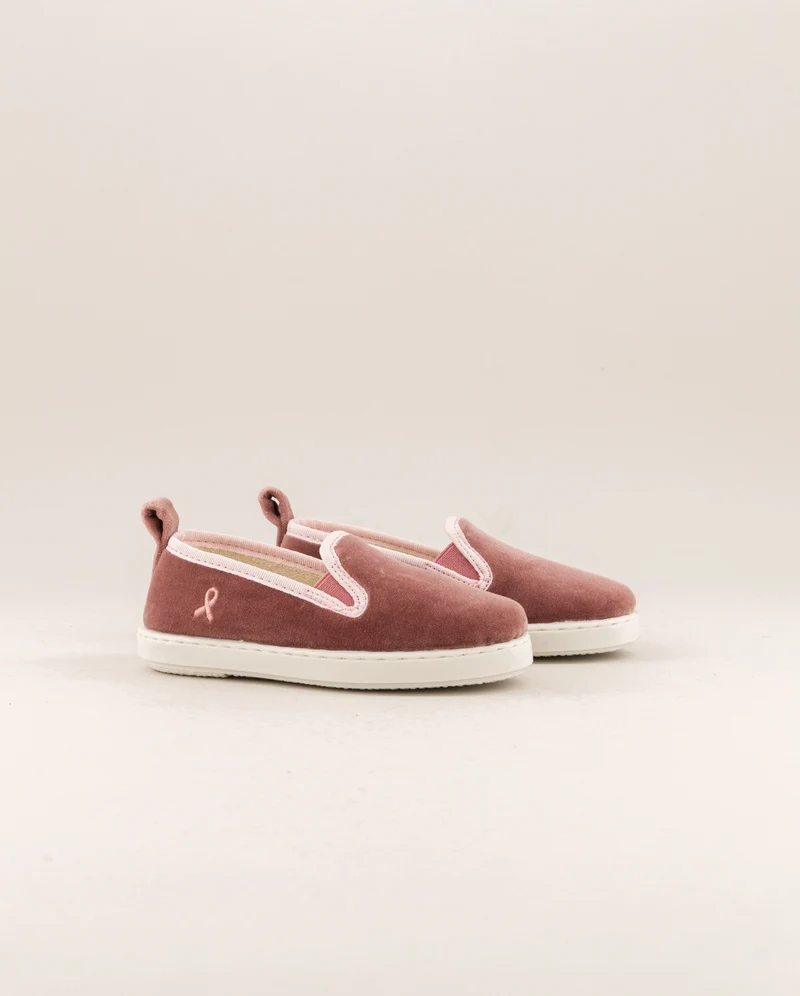Chausson enfant Bruson, velours collab RoseUp