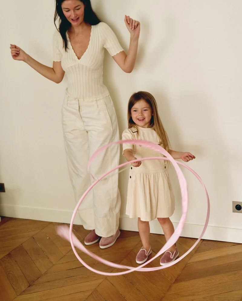 Chausson enfant Bruson, velours collab RoseUp