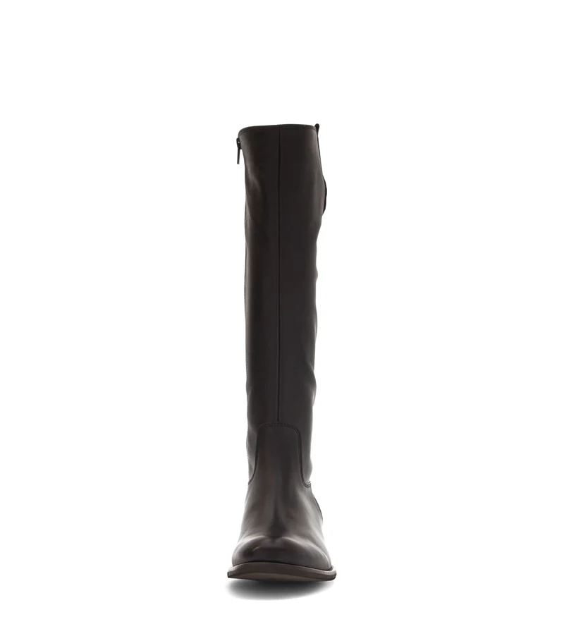 Bottes marron en cuir lisse
