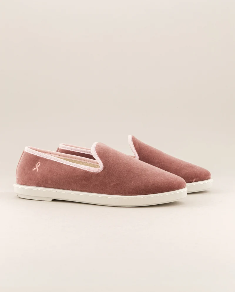 Chausson femme Bruson, velours collab RoseUp