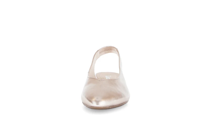 Escarpins à bride arrière dorée en cuir métallisé