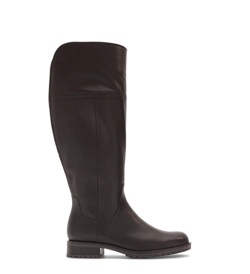 Bottes marron en cuir lisse