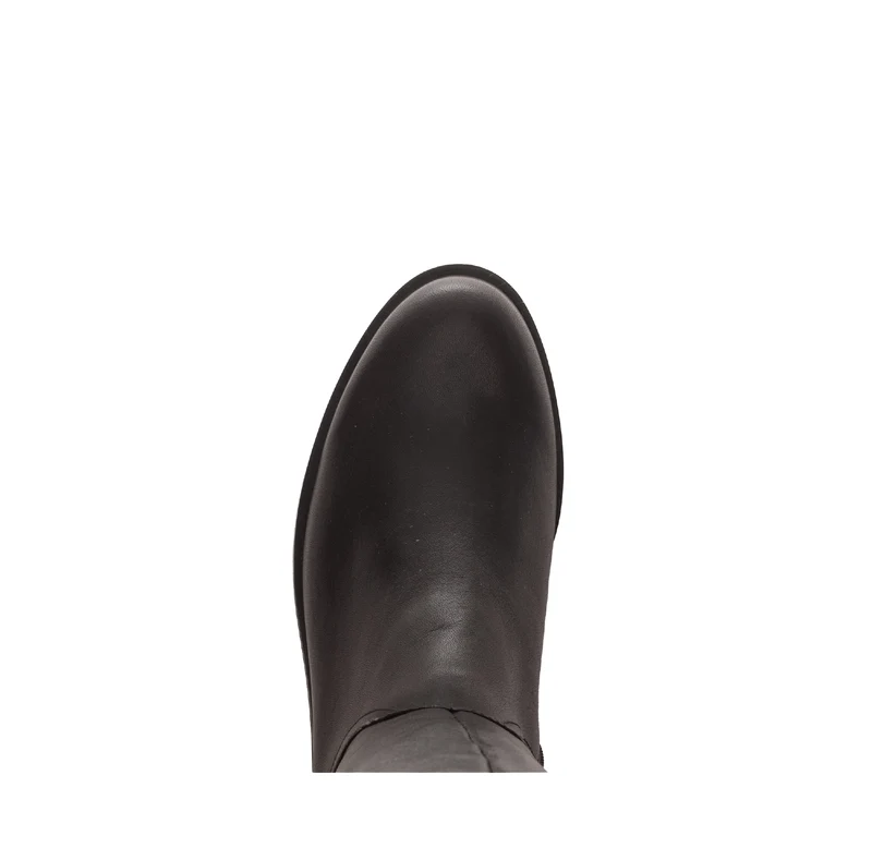 Bottes marron en cuir lisse