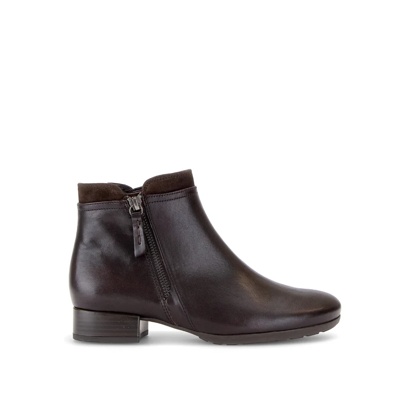 Bottines marron en cuir lisse