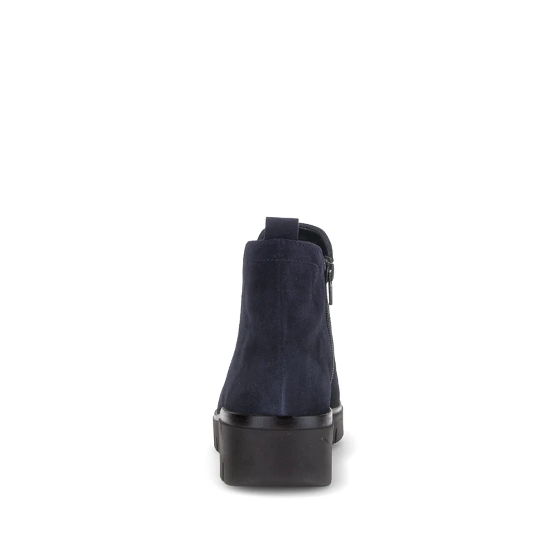 Bottines bleues en cuir velours