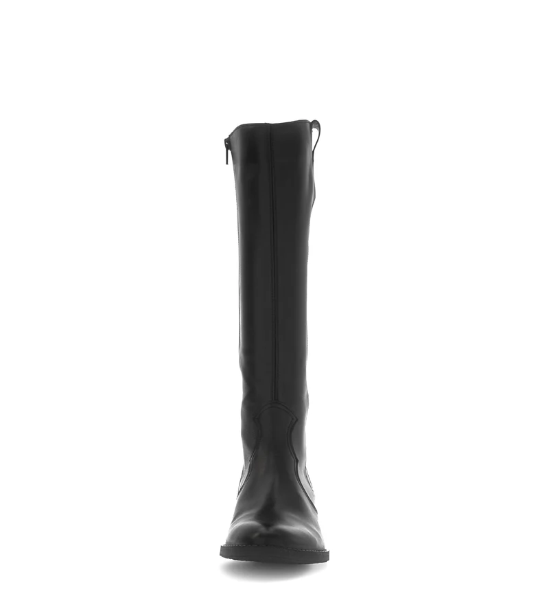 Bottes noires en cuir lisse