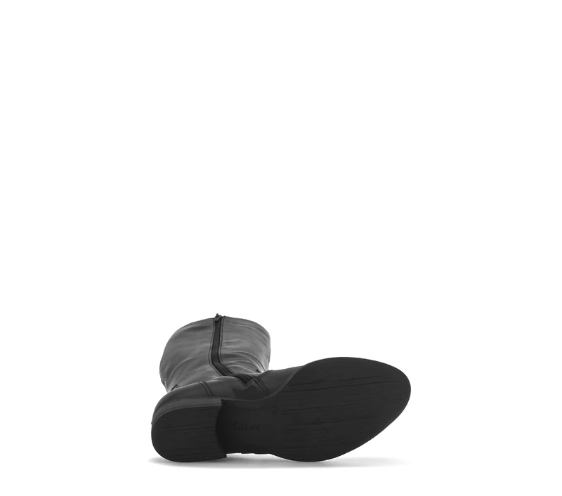 Bottes noires en cuir lisse