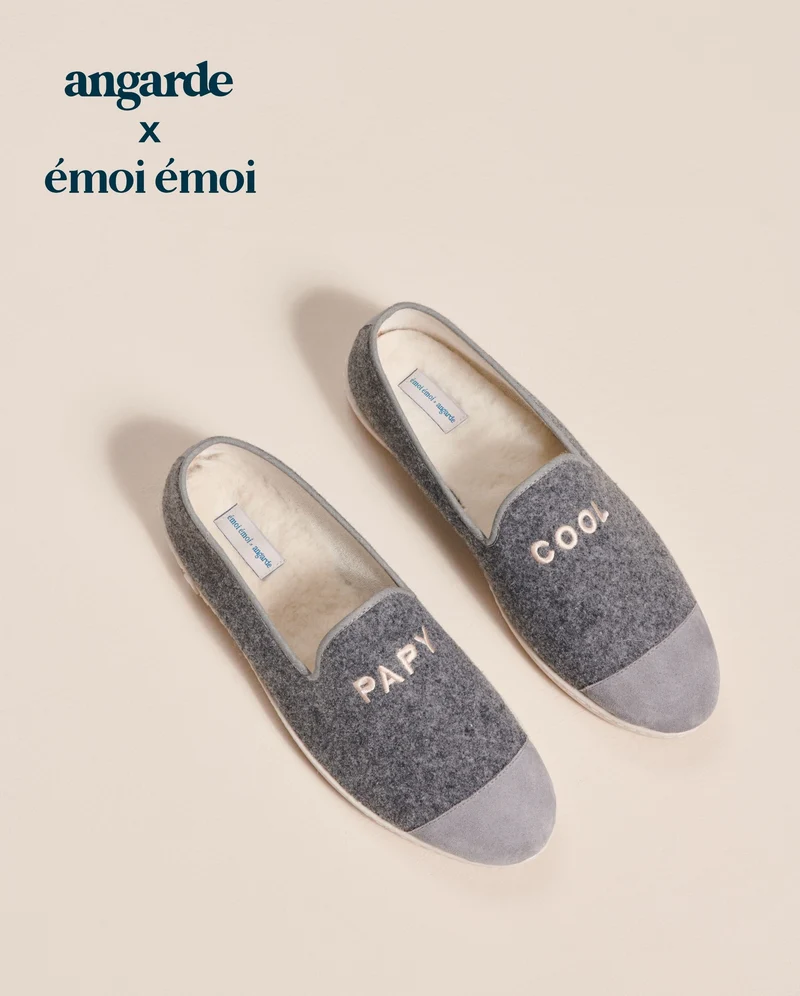 Chausson homme Papy cool x émoi émoi, gris