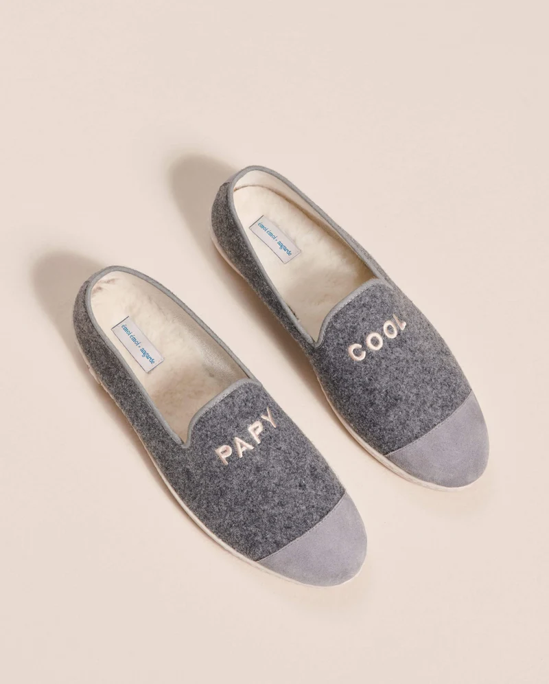 Chausson homme Papy cool x émoi émoi, gris