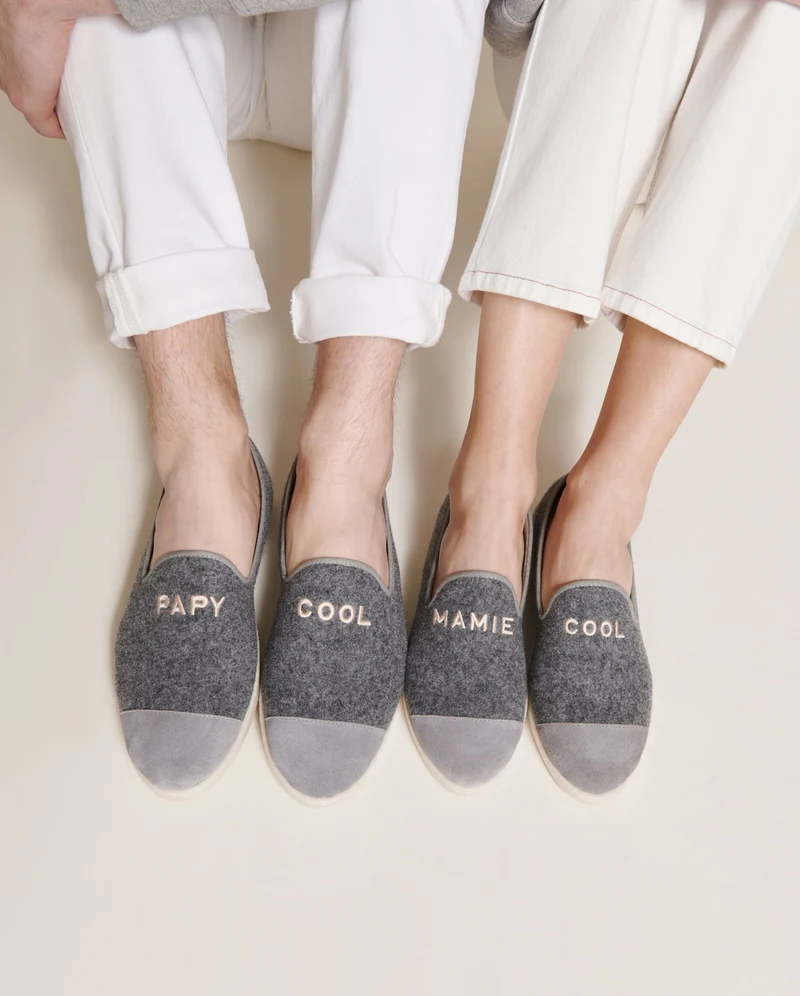 Chausson homme Papy cool x émoi émoi, gris