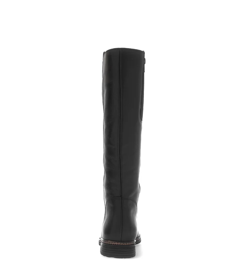 Bottes noires en cuir lisse