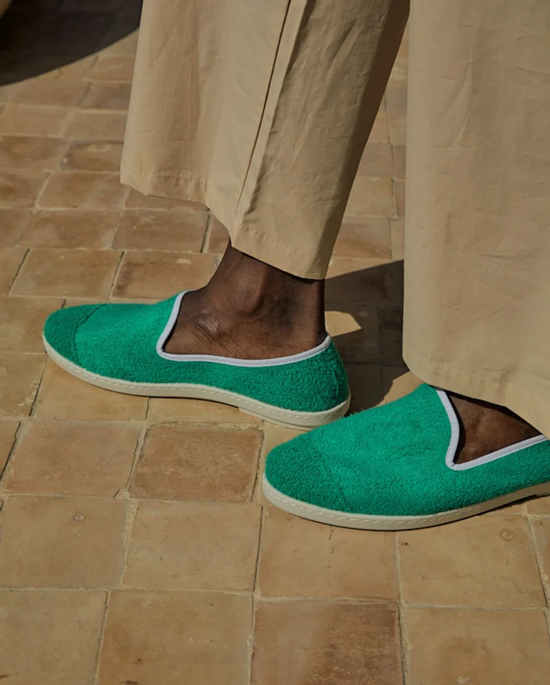 Espadrille homme éponge de bambou, menthe