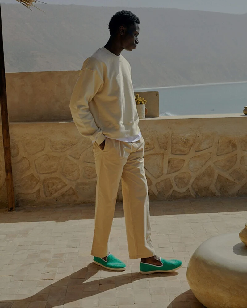 Espadrille homme éponge de bambou, menthe