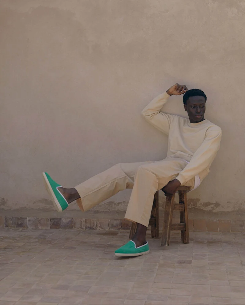 Espadrille homme éponge de bambou, menthe