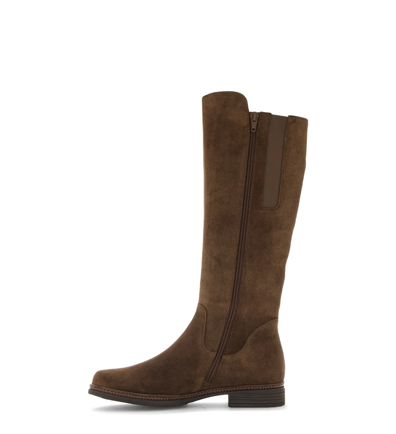 Bottes cognac en cuir velours