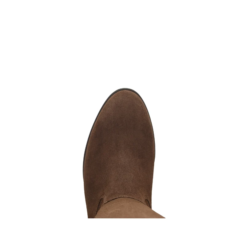Bottes marron en cuir velours