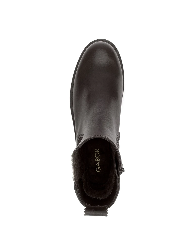 Bottines marron en cuir lisse