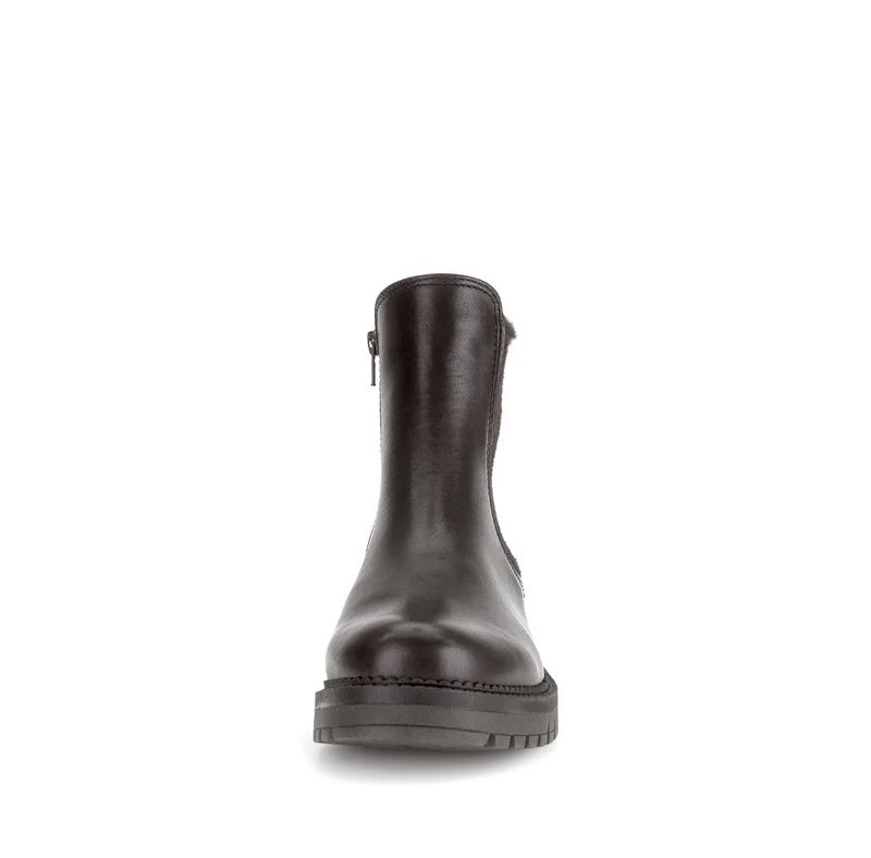 Bottines marron en cuir lisse