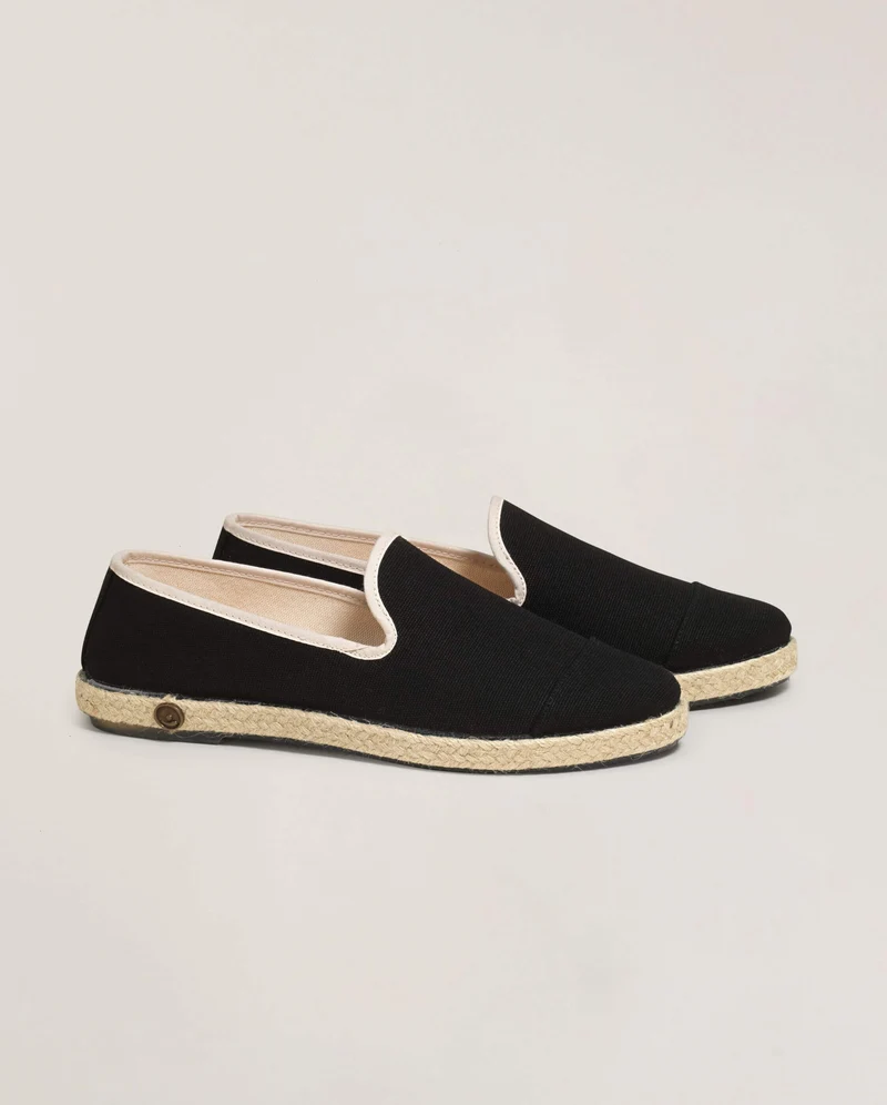 Espadrille femme coton, noir