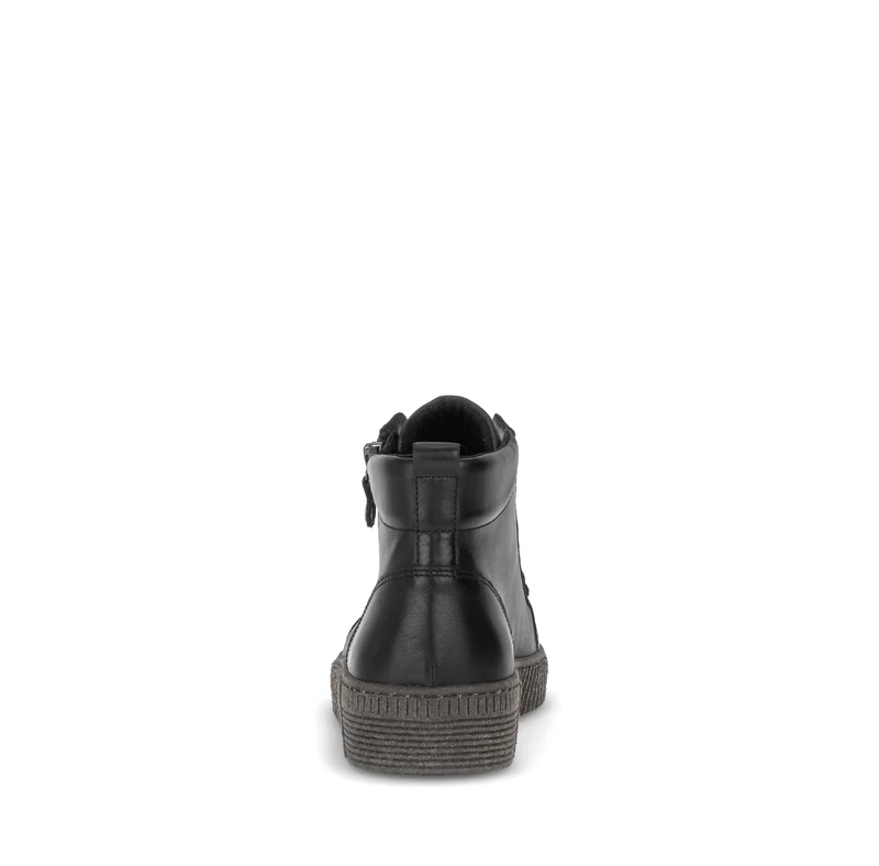 Baskets montantes noires en cuir lisse