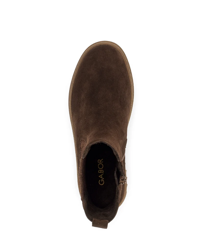 Bottines marron en cuir velours