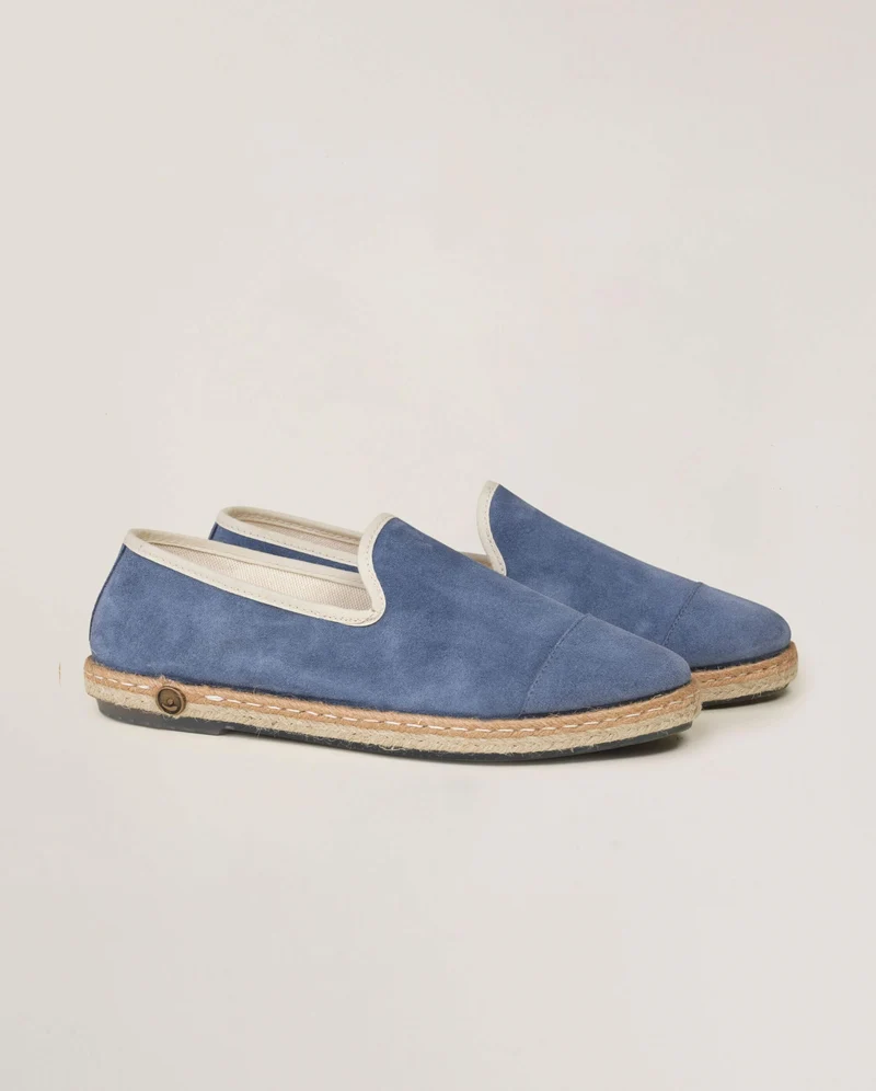 Espadrille femme Cenitz, cuir bleu