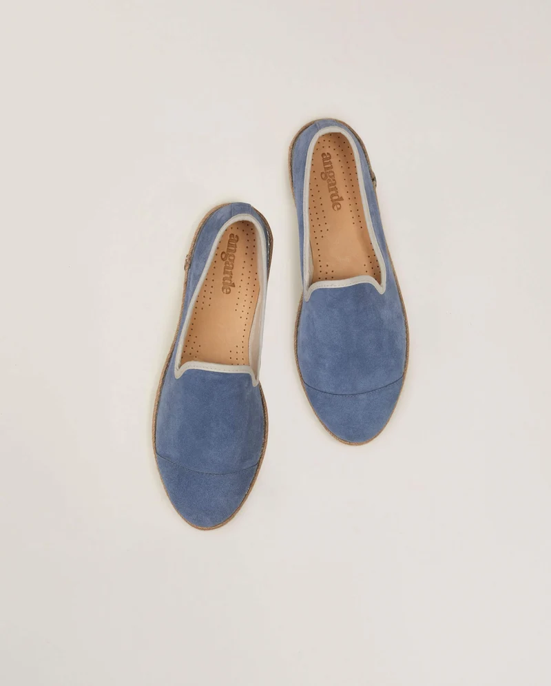 Espadrille femme Cenitz, cuir bleu