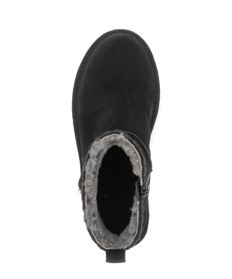 Bottines noires en cuir velours