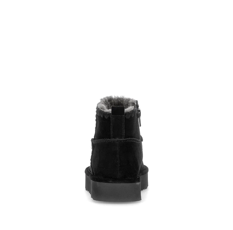Bottines noires en cuir velours