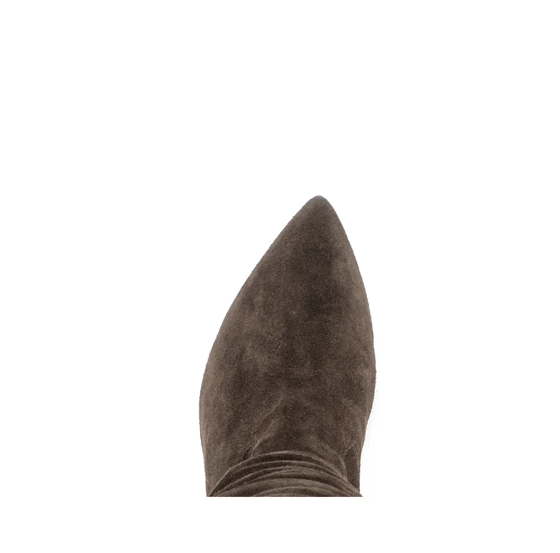 Bottes marron en cuir velours