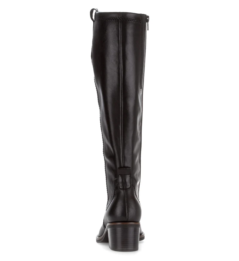Bottes noires en cuir lisse