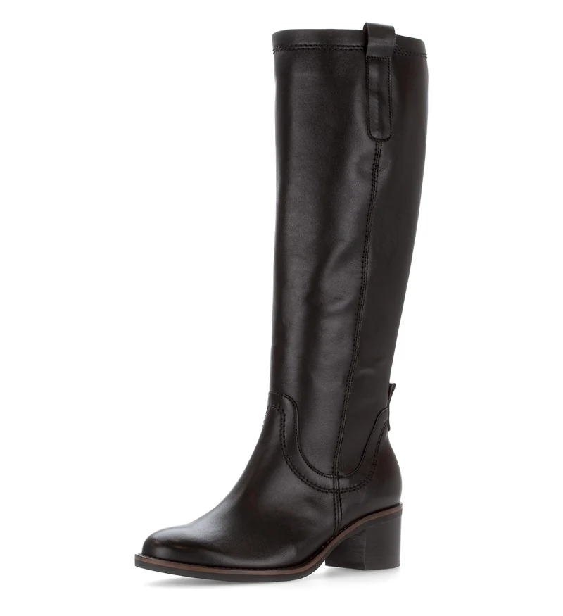 Bottes noires en cuir lisse