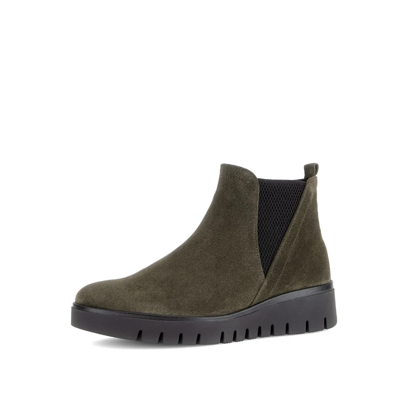Bottines vertes en cuir velours