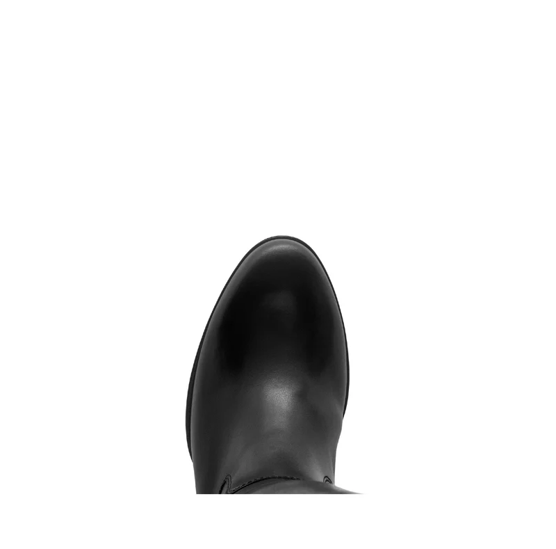Bottes noires en cuir lisse