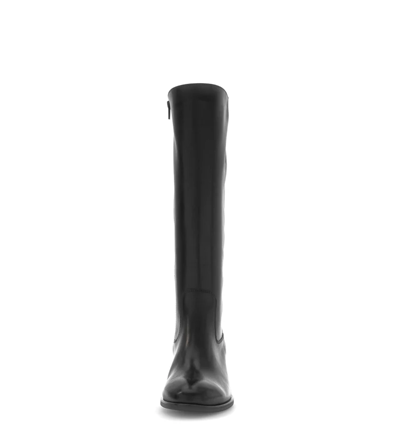 Bottes noires en cuir lisse